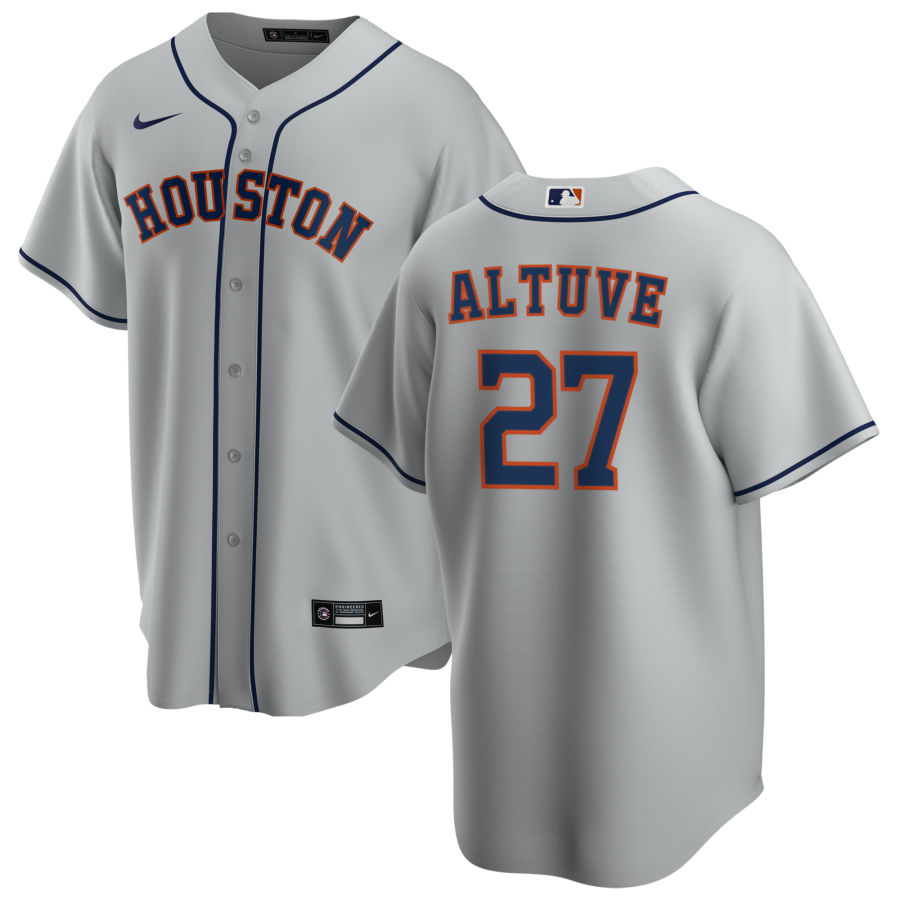 Nike Men #27 Jose Altuve Houston Astros Baseball Jerseys Sale-Gray